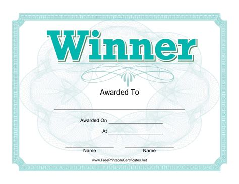 Free Winner Certificate Template .